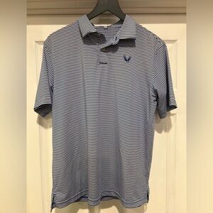 Peter Millar Navy and White Striped Polo